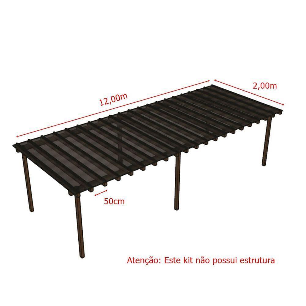 Kit Policarbonato Fume 4mm 12,00m X 2,00m - Perfis Naturais - 5