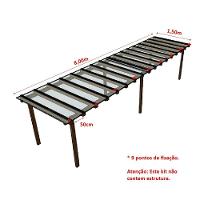 Kit Policarbonato Branco 4mm 8,00m X 1,50m - Perfis Naturais - 5