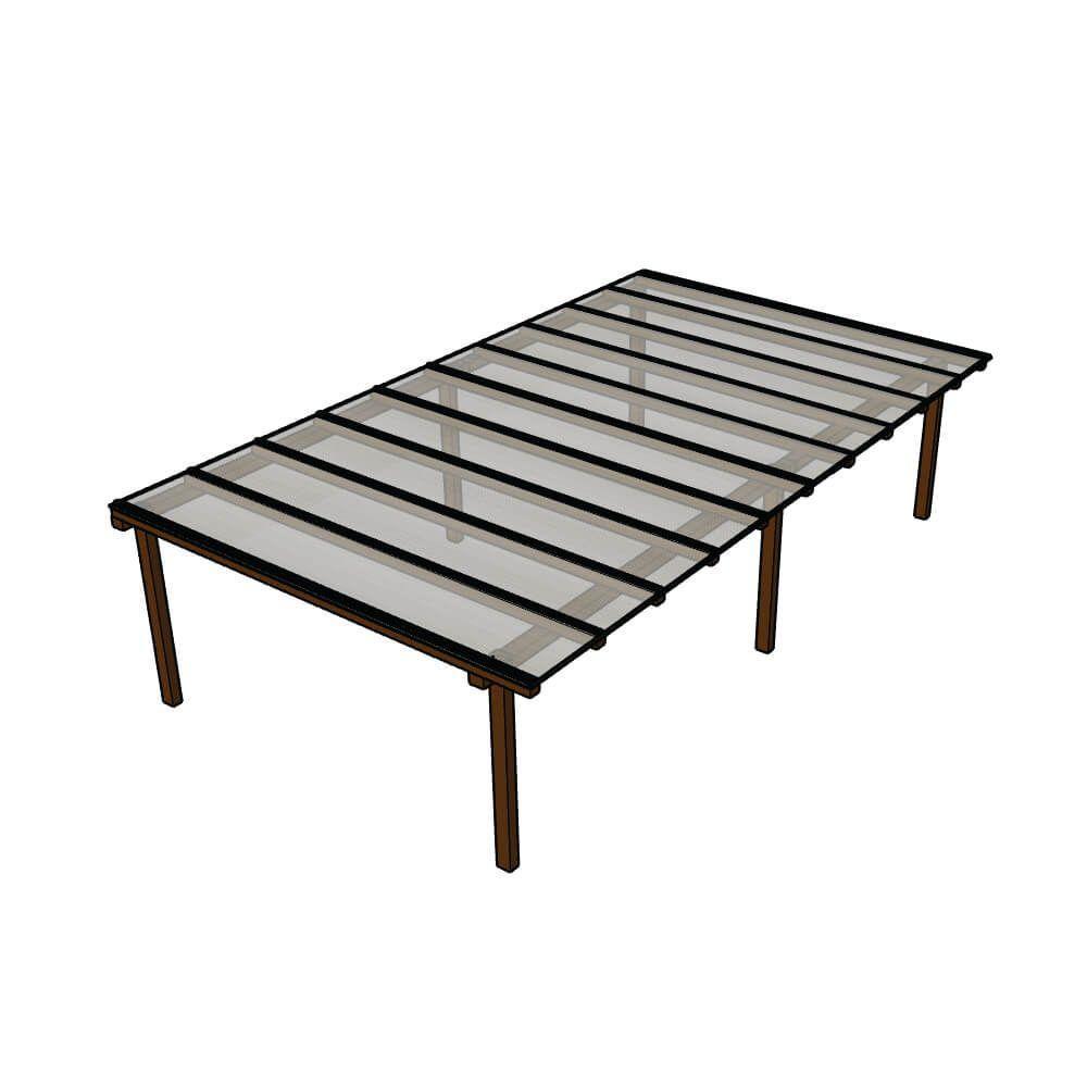 Kit Policarbonato Cristal 6mm 7,00m X 6,00m - Perfis Naturais - 1