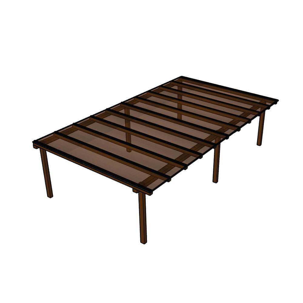 Kit Policarbonato Bronze 6mm 5,00m X 2,00m - Perfis Naturais - 1