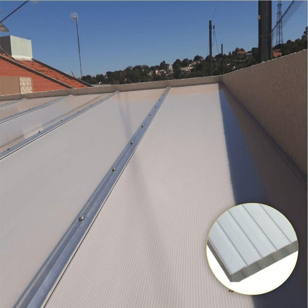 Kit Policarbonato Branco Refletivo 6mm 7,00m X 6,00m - Perfis Naturais - 4