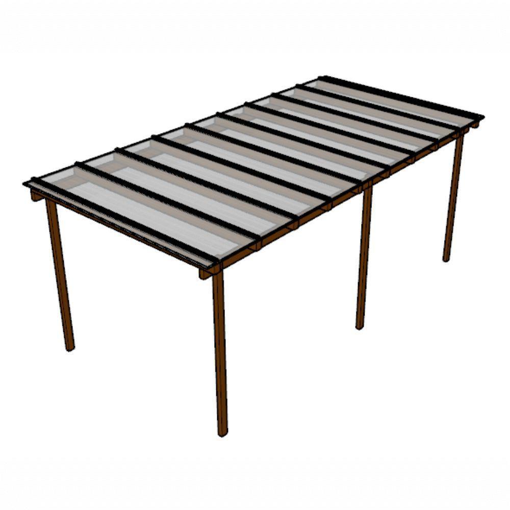 Kit Policarbonato Cristal 6mm 6,00m X 1,00m - Perfis Naturais - 1