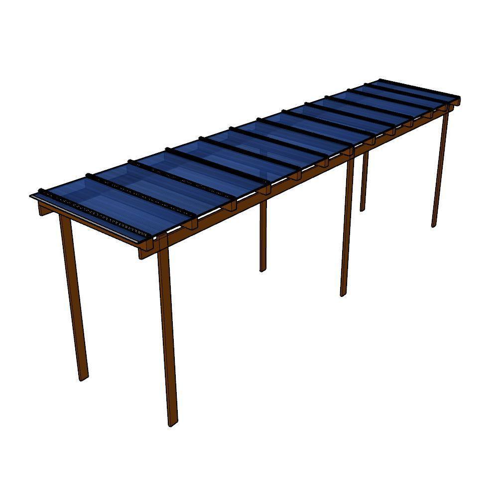 Kit Policarbonato Azul 6mm 8,00m X 1,50m - Perfis Naturais - 1