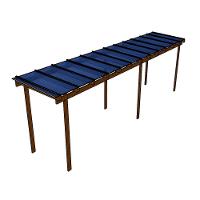 Kit Policarbonato Azul 6mm 8,00m X 1,50m - Perfis Naturais - 1