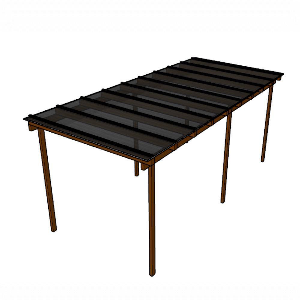 Kit Policarbonato Fume 6mm 6,00m X 1,00m - Perfis Naturais - 1