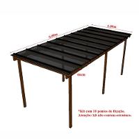 Kit Policarbonato Fume 6mm 6,00m X 1,00m - Perfis Naturais - 4