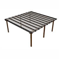 Kit Policarbonato Cristal 6mm 6,00m X 6,00m - Perfis Naturais - 1