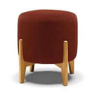 Puff Banqueta Decorativo Base Madeira Stella Bouclê Terra P01 - D'rossi - 1