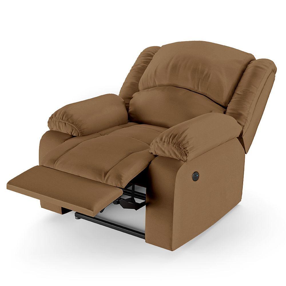 Poltrona Do Papai Reclinável Melim Controle Power Elétrico Usb Sintético Pu Fh1 - D'rossi Caramelo - 2