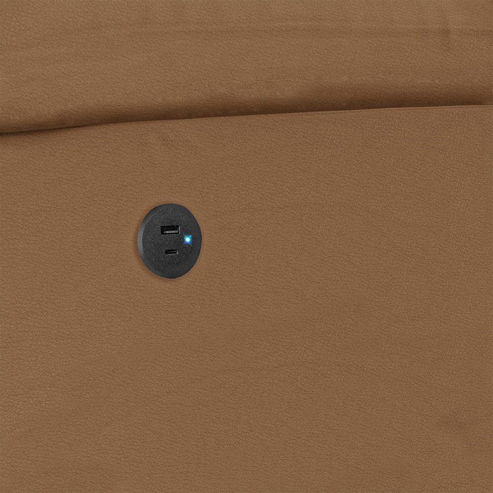 Poltrona Do Papai Reclinável Melim Controle Power Elétrico Usb Sintético Pu Fh1 - D'rossi Caramelo - 4