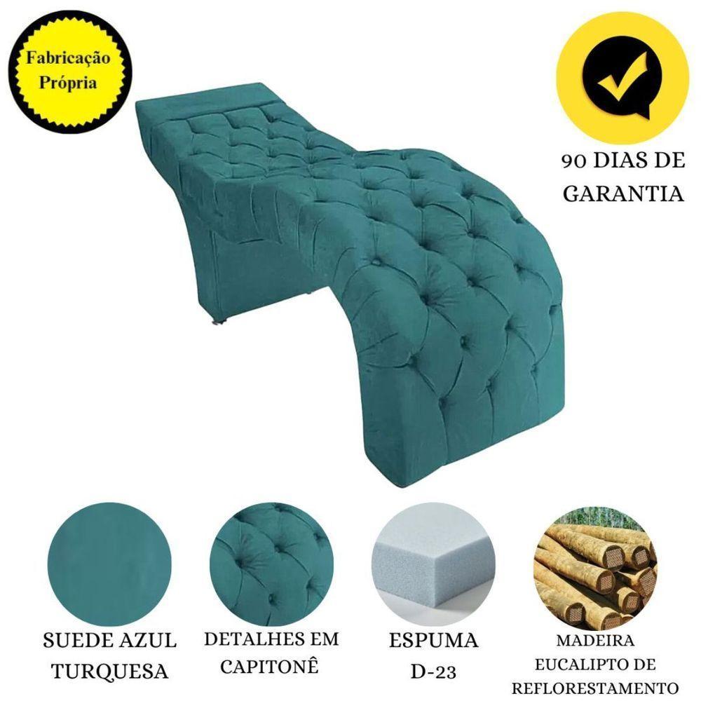 Maca Estofada Estética Cílios Salão Spa Suede Rebeca Cor:azul Turquesa - 3