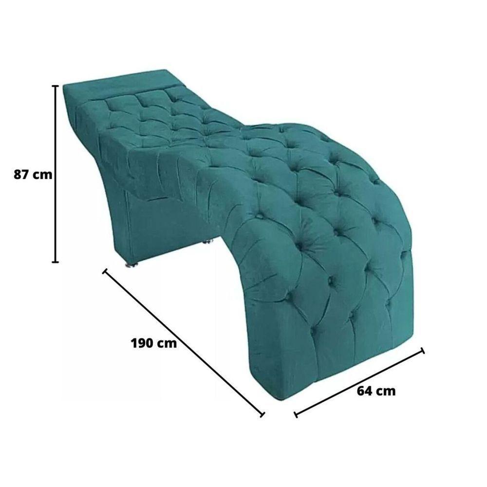 Maca Estofada Estética Cílios Salão Spa Suede Rebeca Cor:azul Turquesa - 5