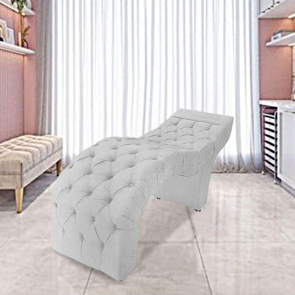 Maca Estofada Estética Cílios Salão Spa Suede Rebeca Cor:branco - 2