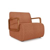 Poltrona Sala De Estar Braço De Madeira Kit 2 Hellen Bouclê K01 - D'rossi Cor Terracota - 7