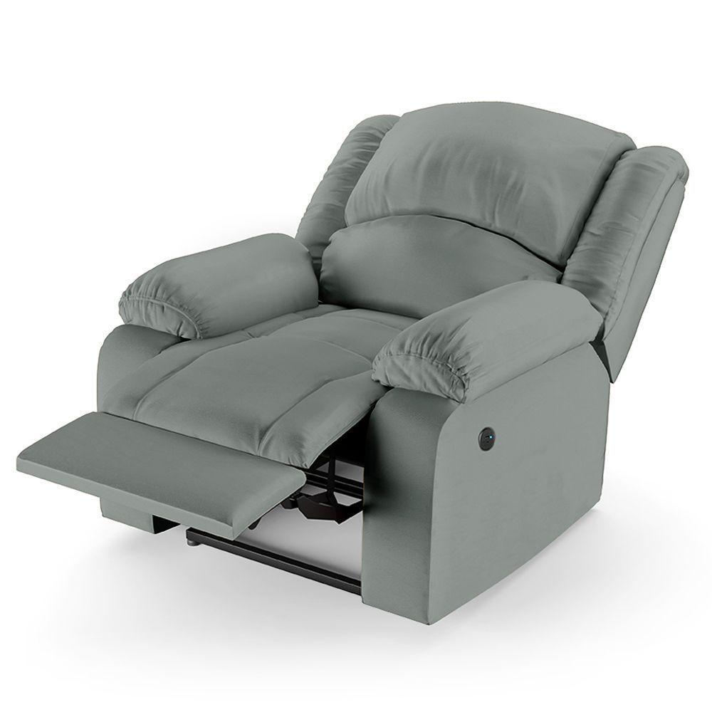 Poltrona Do Papai Reclinável Melim Controle Power Elétrico Usb Sintético Pu Fh1 - D'rossi Cor Cinza - 2