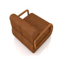 Poltrona Sala De Estar Braço De Madeira Hellen Sintético Pu Nozes K01 - D'rossi - 3