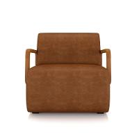 Poltrona Sala De Estar Braço De Madeira Hellen Sintético Pu Nozes K01 - D'rossi - 5