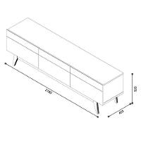 Rack Bancada Classic 3 Gavetas Com Painel Para Tv Suspenso Ripado Loft 2.2 Off White Nature - Imcal - 6