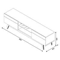 Rack Bancada Classic 2 Gavetas Com Painel Para Tv Suspenso Ripado Loft 1.8 Off White Nature - Imcal - 7