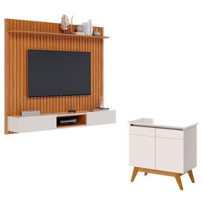 Painel Suspenso Loft 1.8 Com Aparador Buffet Classic 2 Portas Nature Off White - Imcal