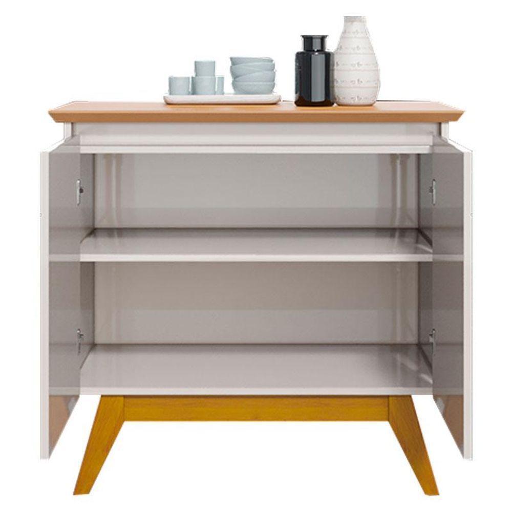 Aparador Para Sala Buffet Classic 2 Portas Off White Nature - Imcal - 2
