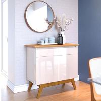 Aparador Para Sala Buffet Classic 2 Portas Off White Nature - Imcal - 4