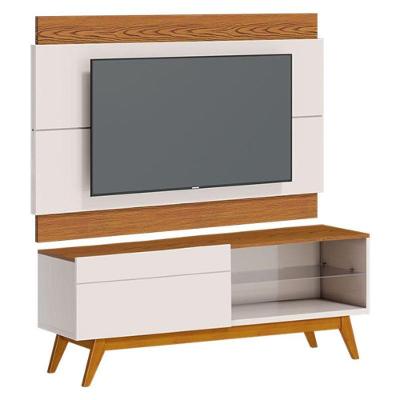 Rack Bancada 1 Gaveta E Painel Para Tv Classic 1.4 Off White Freijó - Imcal