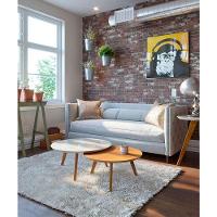 Kit Mesa De Centro Ambiente Classic Redonda Off White Nature - Imcal - 3