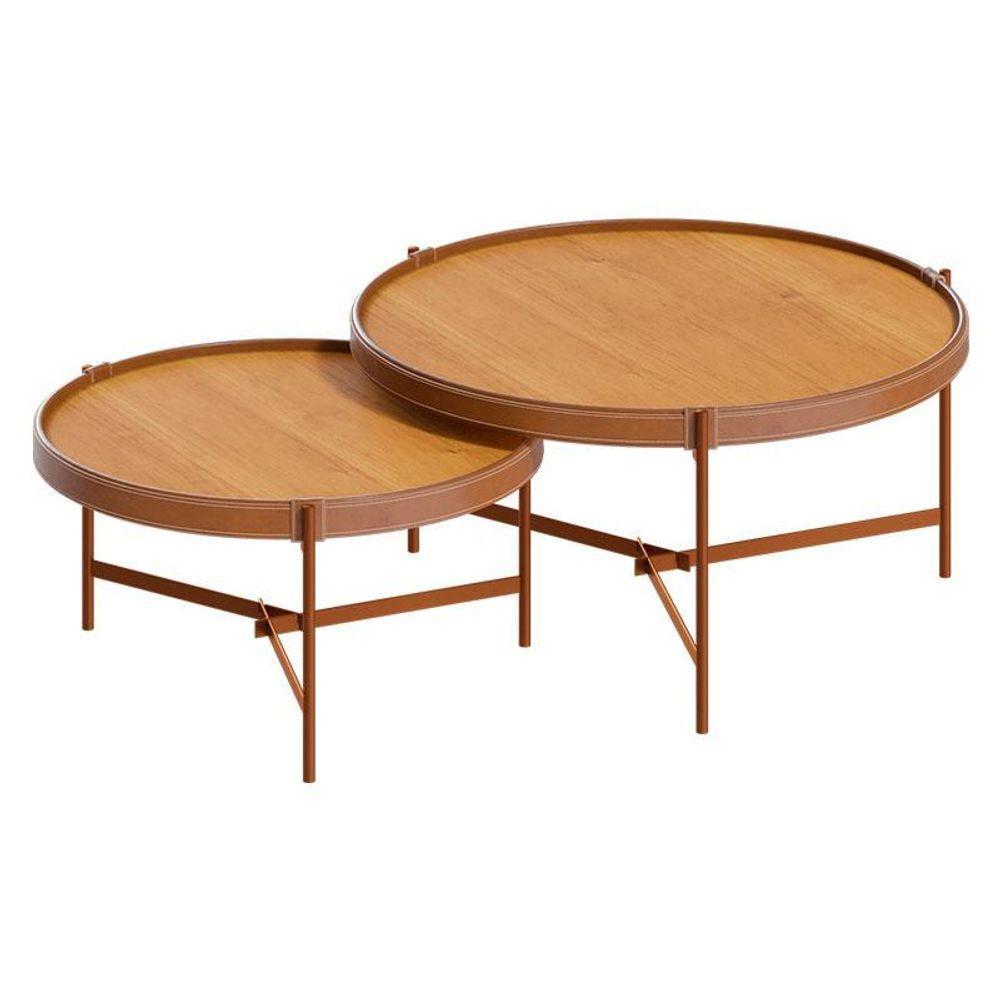 Kit Mesa De Centro Ambiente Aqua Nature Cobre - Imcal - 2