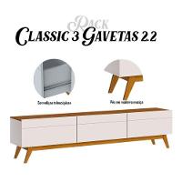 Rack Bancada Classic 3 Gavetas 2.2 Off White Freijó Touch - Imcal - 2