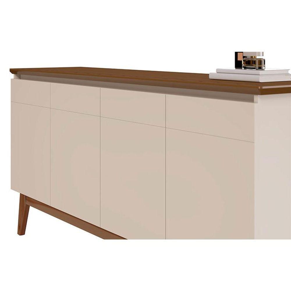 Aparador Para Sala Buffet Classic 1.8 Off White Freijó - Imcal - 3