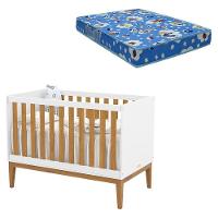 Berço Americano Unique Branco Soft Freijó Eco Wood Com Colchão Ortobom - Matic - 1