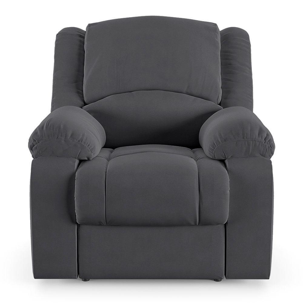 Poltrona Do Papai Reclinável Melim Controle Power Elétrico Usb Veludo Cinza Fh1 - D'rossi - 4