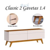 Rack Bancada Classic 2 Gavetas 1.4 Off White Freijó Touch - Imcal - 3
