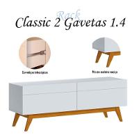 Rack Bancada Classic 2 Gavetas 1.4 Branco Acetinado - Imcal - 2