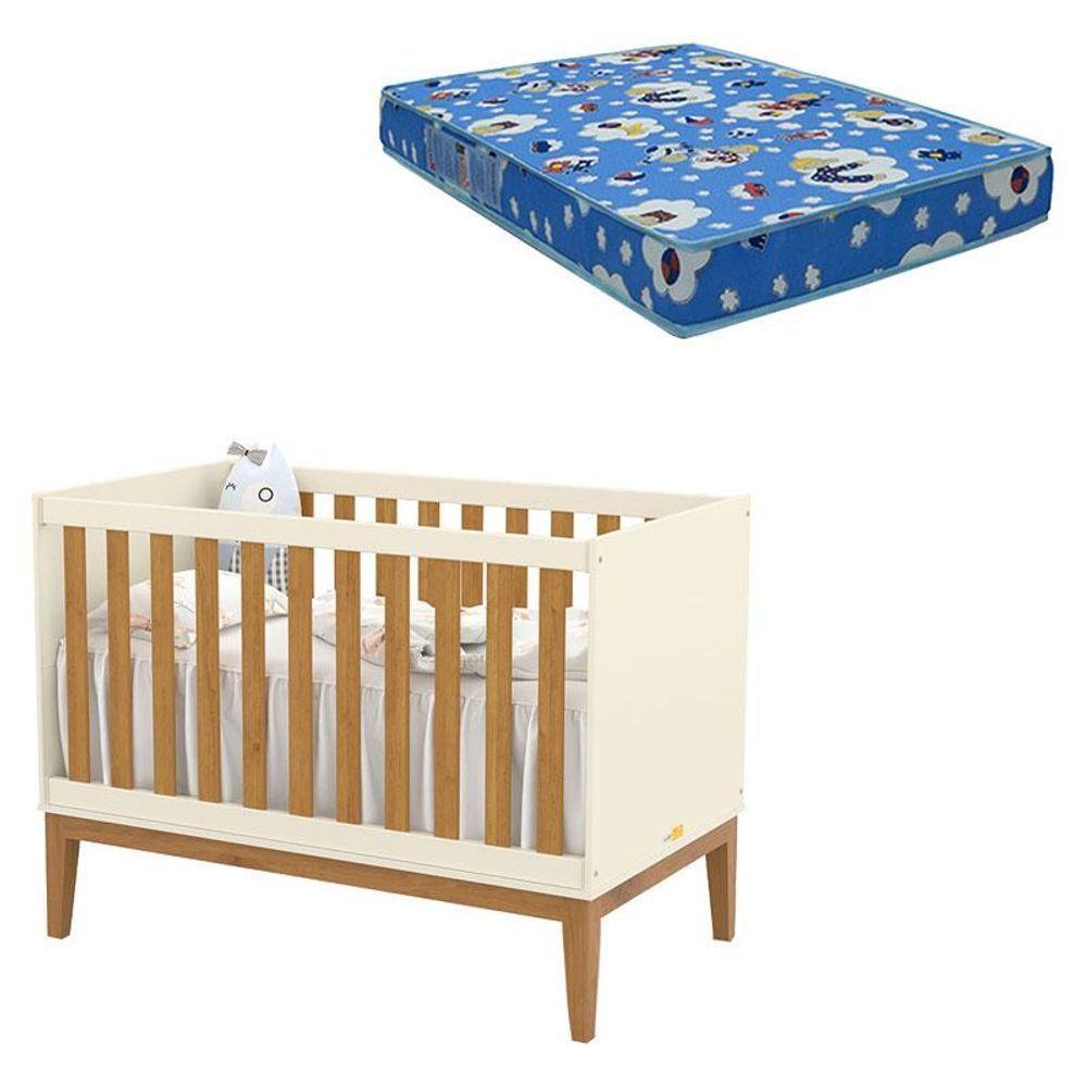 Berço Americano Unique Off White Freijó Eco Wood Com Colchão Ortobom - Matic - 1