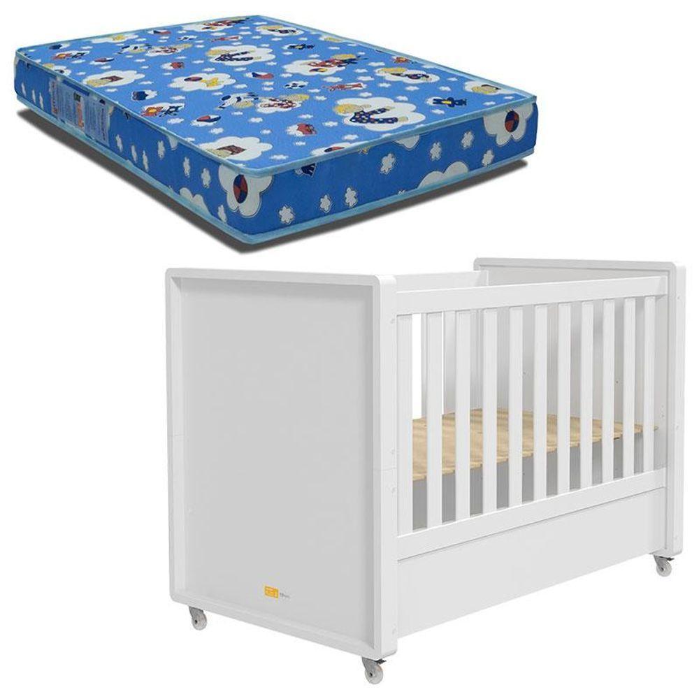 Berço Americano Tutto New Branco Acetinado E Colchão Phisical 70-130 Ortobom - Matic - 1