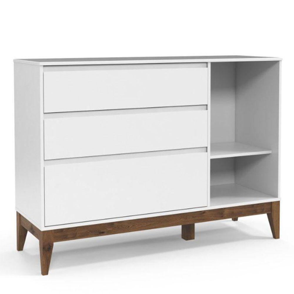 Cômoda Infantil Nature Clean Com Porta Branco Acetinado Eco Wood - Matic - 2