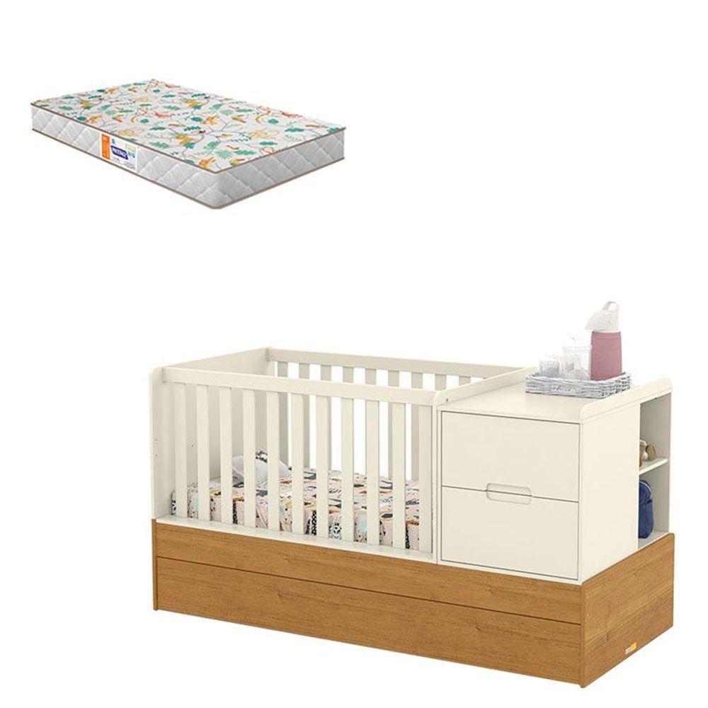 Berço Americano Multifuncional Formare Off White Freijó Com Colchão Gazin - Matic - 1