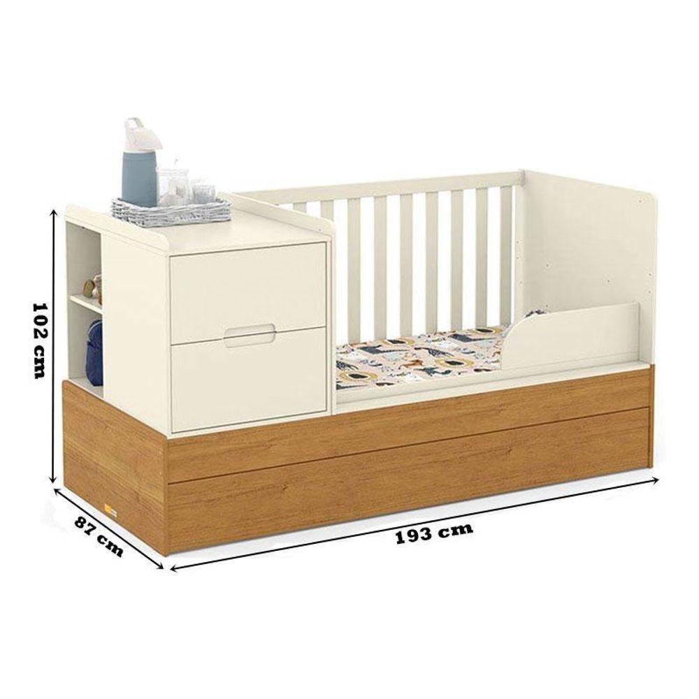 Berço Americano Multifuncional Formare Off White Freijó Com Colchão Gazin - Matic - 4