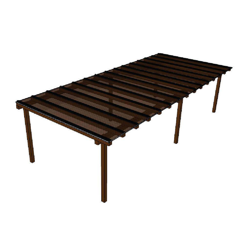 Kit Policarbonato Bronze 4mm 7,00m X 3,00m - Perfis Naturais - 1