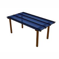 Kit Policarbonato Azul 6mm 2,00m X 6,00m - Perfis Naturais - 1