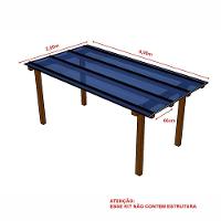 Kit Policarbonato Azul 6mm 2,00m X 6,00m - Perfis Naturais - 5