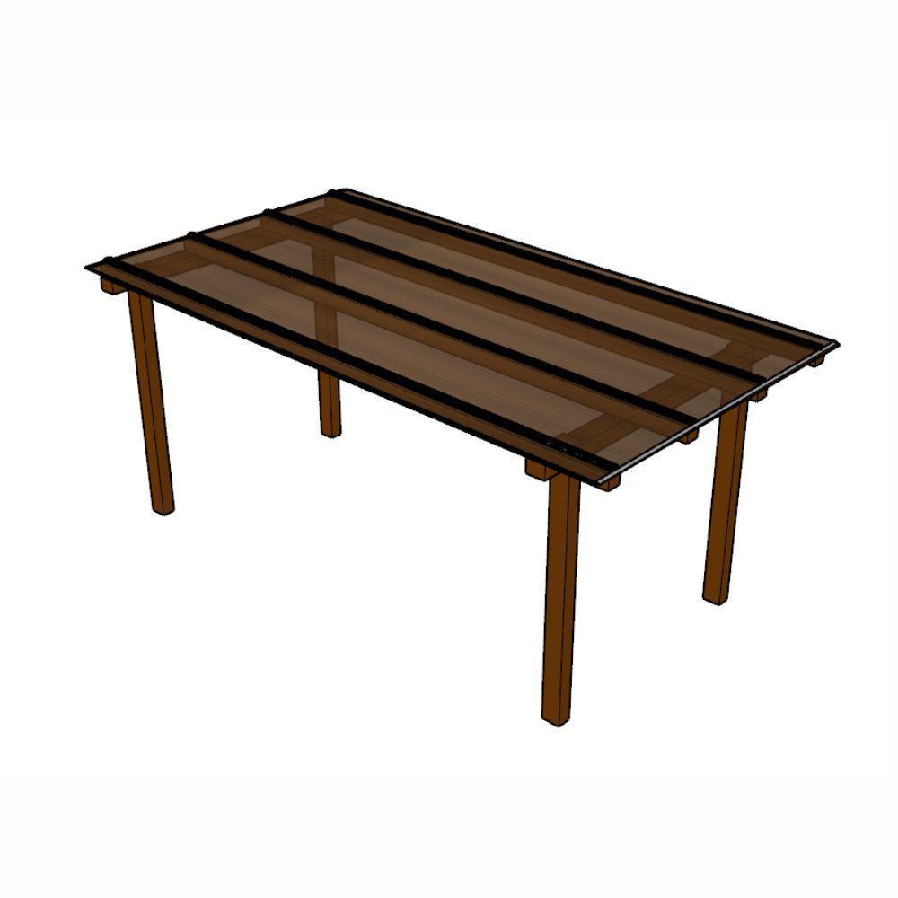 Kit Policarbonato Bronze 6mm 2,00m X 6,00m - Perfis Naturais - 1