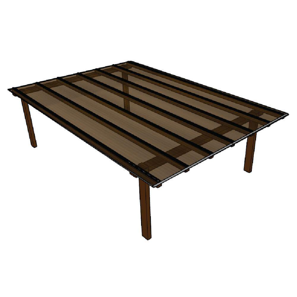 Kit Policarbonato Bronze 6mm 4,00m X 6,00m - Perfis Naturais - 1