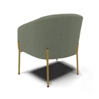 Poltrona Decorativa Pé Ferro Dourado Kit 2 Stella Bouclê Menta D03 - D'rossi - 5