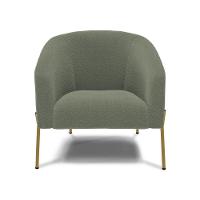 Poltrona Decorativa Pé Ferro Dourado Kit 2 Stella Bouclê Menta D03 - D'rossi - 7