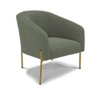 Poltrona Decorativa Pé Ferro Dourado Kit 2 Stella Bouclê D03 - D'rossi Cor Menta