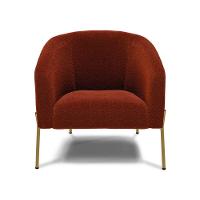 Poltrona Decorativa Pé De Ferro Dourado Stella Bouclê D03 - D'rossi Cor Terra - 3