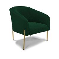 Poltrona Decorativa Pé De Ferro Dourado Stella Bouclê D03 - D'rossi Cor Verde - 1